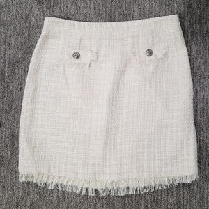 Fresh Twist XL Shimmery Off-White Mini Skirt